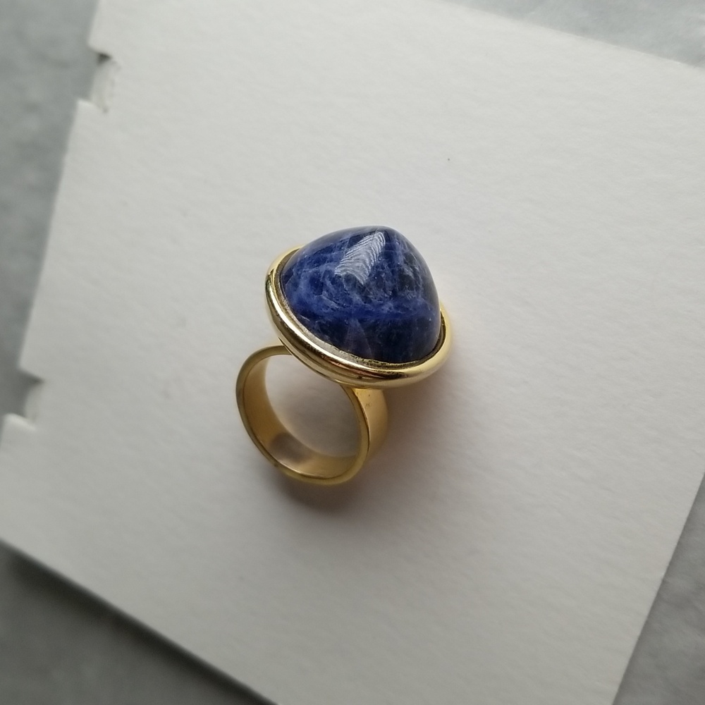 Bulky Sodalite Gold Ring